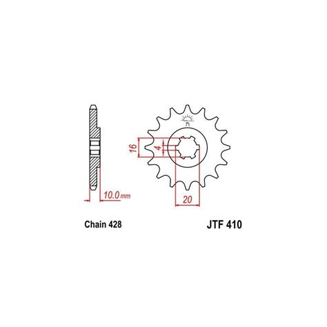 Pignon JT Sprockets Acier Pas 428 15 Dents Pour Suzuki GZ 125