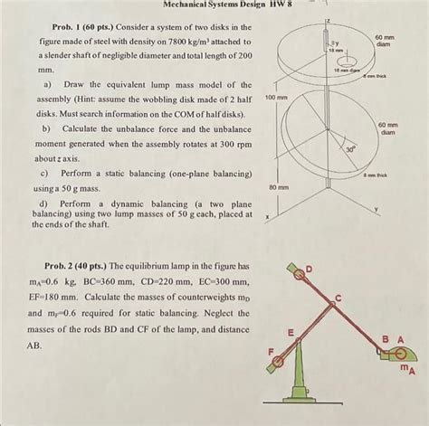 Solved Mechanical Systems Design Hw Prob Pts Chegg