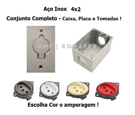 Espelho Tomada De Piso 4x2 Aço Inox Completo Caixa Tomad MercadoLivre