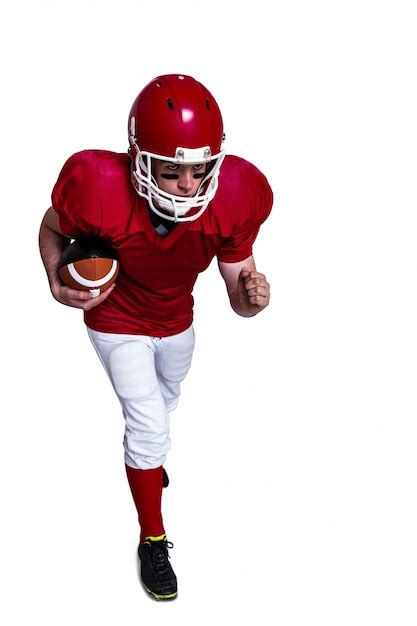 Premium Photo American Football Player Running With The Ball