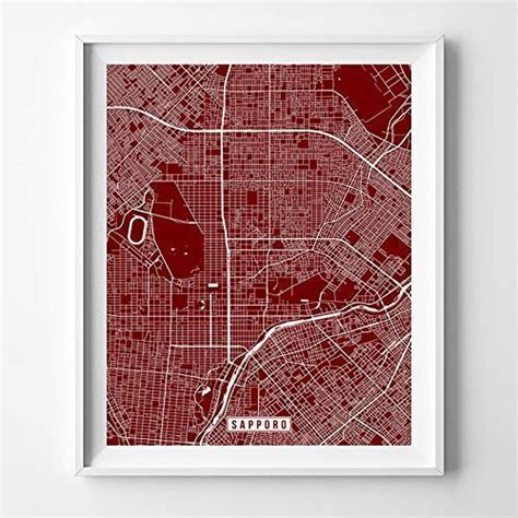 Amazon Sapporo Japan City Street Map Wall Art Home Decor Poster