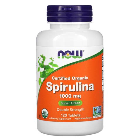 Now Foods Certified Organic Spirulina Super Green Mg Tablets