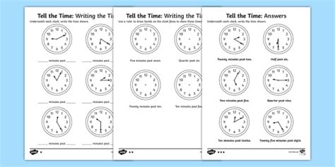 5 Minute Intervals Worksheets Primary Resources Twinkl