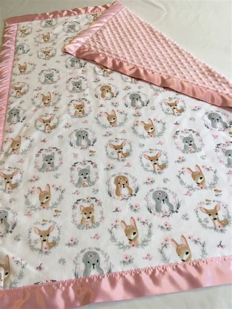 Baby Blanket Baby Shower T Minky Baby Blanket Satin Trim Baby