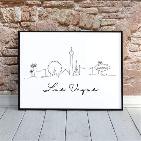 Las Vegas Skyline, Las Vegas Print, Las Vegas Poster, Las Vegas Line ...