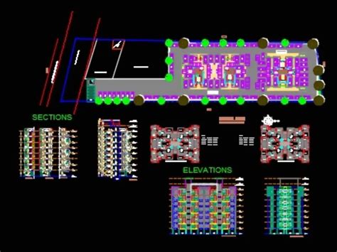 Edificio 4 Pisos En Autocad Librería Cad