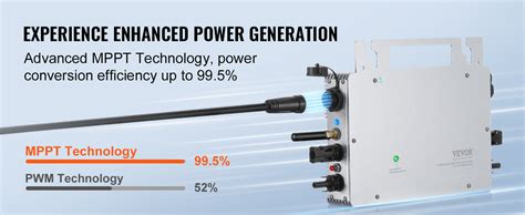 Vevor Mikro Wechselrichter W Solar Wechselrichter Inverter Mit Ip