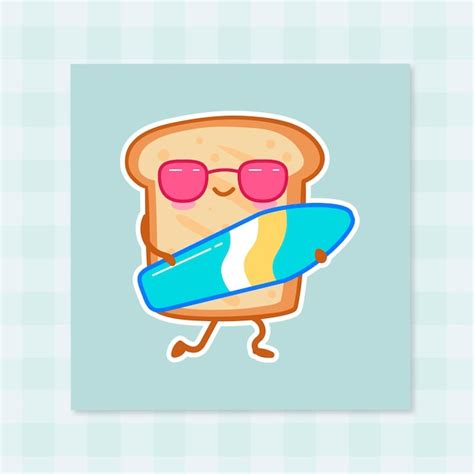 Premium Vector Cute Cartoon Bread Hand Drawn Kawaii Doodle