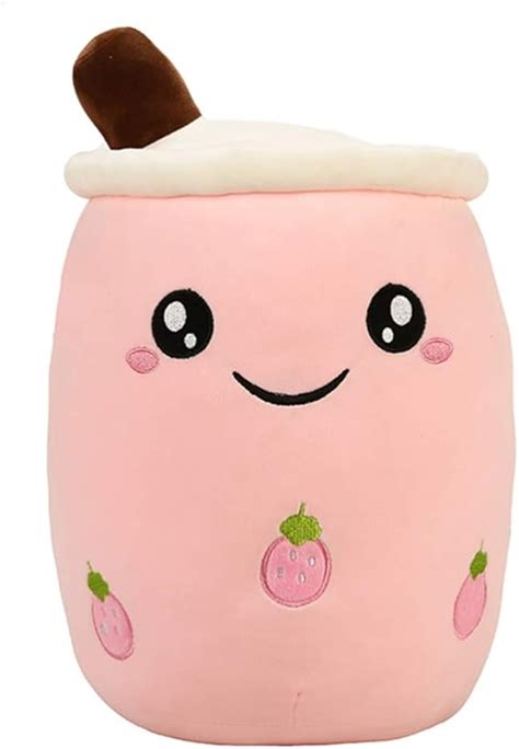 Nuobesty Boba Plush Stuffed Toys Cute Strawberry Bubble Milk Tea Cup