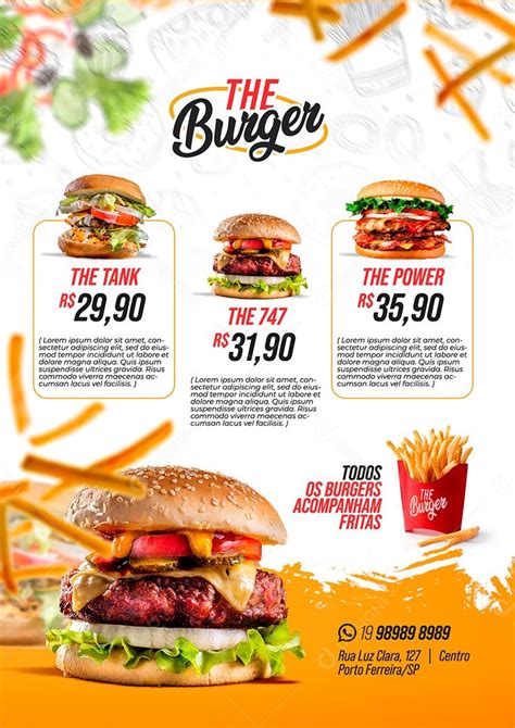 Baixar Cardápio Hamburguerias PSD Editável zip no Designi Food Menu