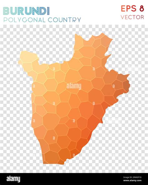 Burundi Polygonal Map Mosaic Style Country Awesome Low Poly Style