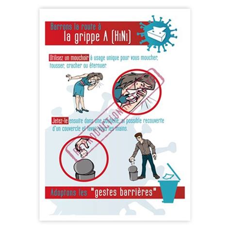 Affiche sécurité Grippe à mouchoir Graphito Prévention