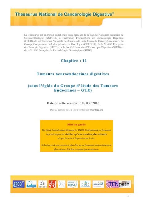 Pdf Chapitre Tumeurs Neuroendocrines Digestives Sous L