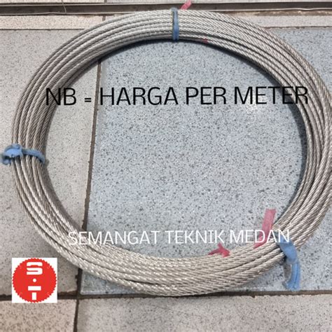 Jual 4mm KABEL SELING SLING TALI KAWAT LAPIS BAJA STEEL WIRE ROPE 4 Mm