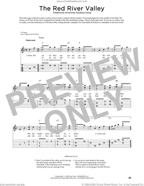 The Red River Valley Sheet Music For Guitar Tablature V2