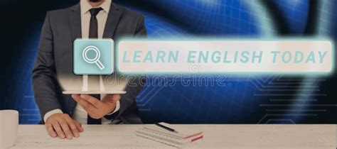 Text Sign Showing Learn English Today Business Concept Gain Or Acquire