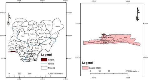 Lagos state in the context of Nigeria. Source Federal Ministry of land ...