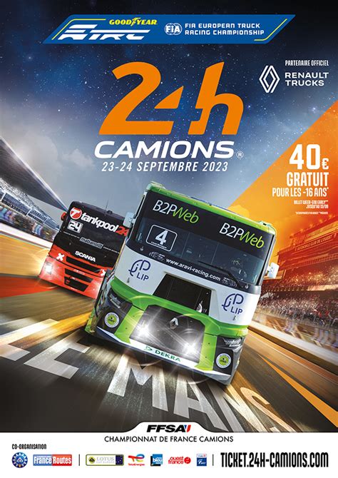 Affiche Officielle 24 Heures Camions 2023 Championnat De France