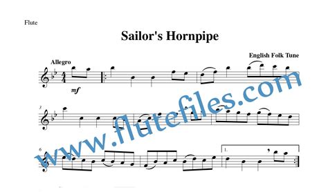 Sailors Hornpipe Flute Solo Flute Files Publishing