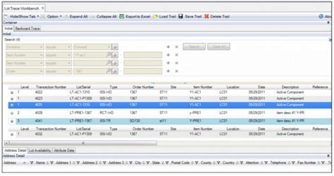 Using Lot Trace Workbench