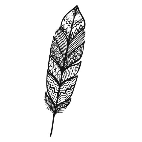 Black And White Feather Design