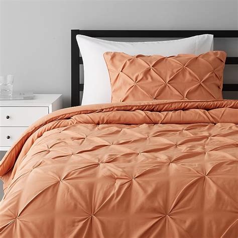 Amazon Basics All Season Down Alternative Comforter 2 Piece Bedding Set Pinch Pleat