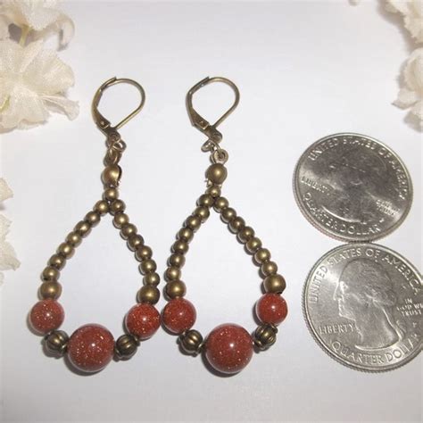 Wvluckygirl Jewelry Hoop Earrings Boho Style Bronze And Rust Orange