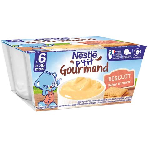 P Tit Gourmand Cr Me Dessert Biscuit E D S Mois Nestl X G