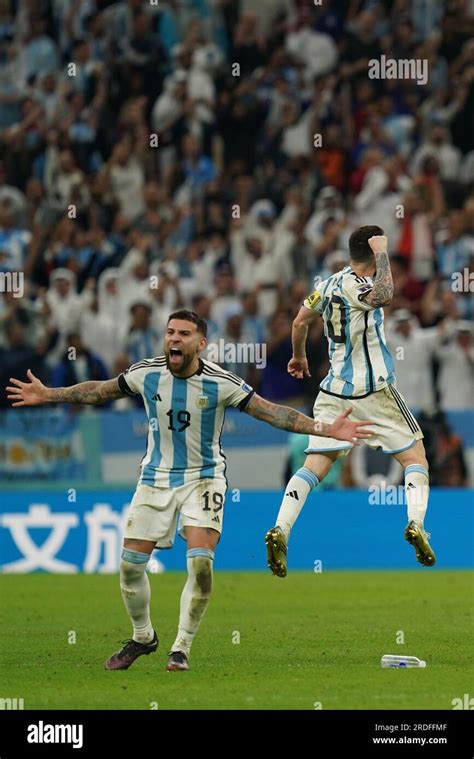 Lusail Qatar December Nicolas Otamendi And Lionel Messi