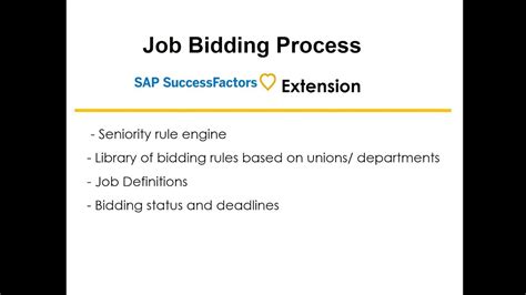 Job Bidding With Seniority Rules For Unionized Workforce Sap