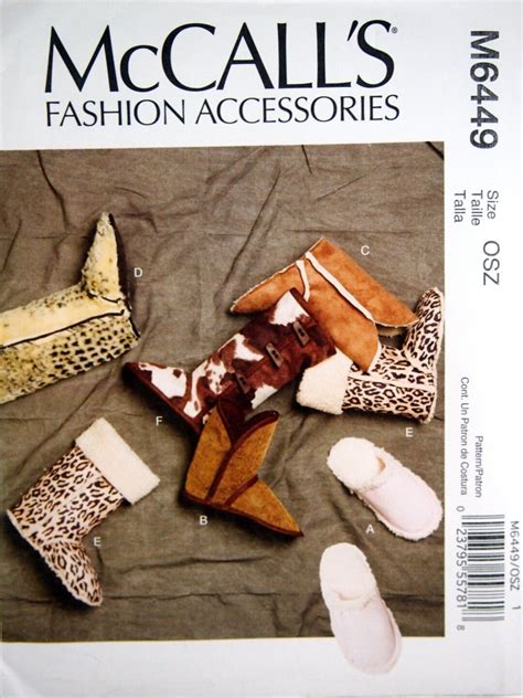 Slippers And Booties By Mccall S Fashion Accessories M Uncut Sewing