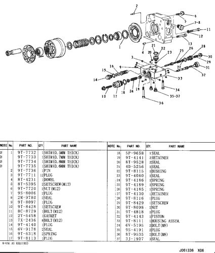 9t3680 Piston Pump Group Part 1 Of 2 Part Of 9t7099 Page 349 D6h Xr