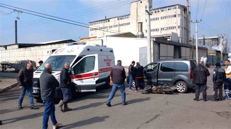 Tekirdağ da trafik kazası Motosiklet sürücüsü yaralandı Haberler