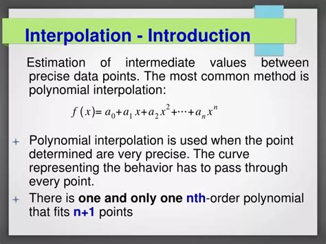 Ppt Polynomial Interpolation Methods And Applications Powerpoint