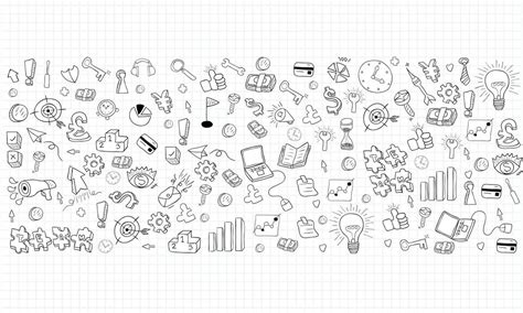 technology doodle vector art icons  graphics