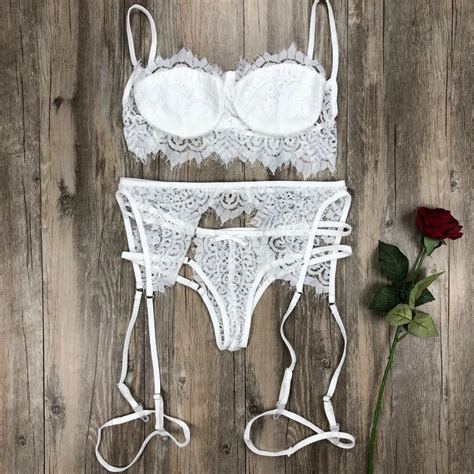 Conjunto de sutiã Biquini Conjunto de Sutiã Sexy Lingerie de Renda