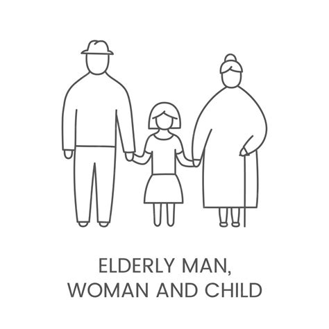 Premium Vector An Elderly Man Woman And Child Hold Hands Vector