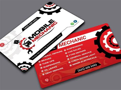 Mobile Mechanic Business Card Design, Business Card Printable, Custom Business Card, Business ...