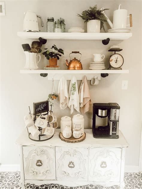 Coffee Bar Shelf Coffee Bar Home Farmhouse Coffee Bar Coffee Bar Design