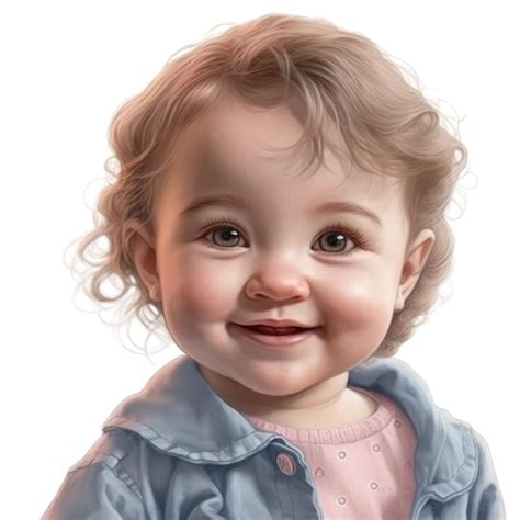 Premium Ai Image Cute Baby Smiling Girl Face Transparent Isolated