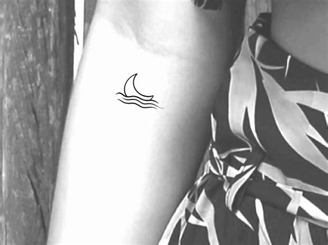 Crescent Moon Water Temporary Tattoo