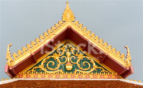 Buddhist Temple Roof Detail In Thailand Stock Photo Royalty Free