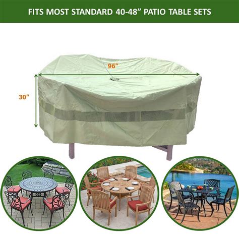 Patio Table Cover With Umbrella Hole Round Dulce Ricks