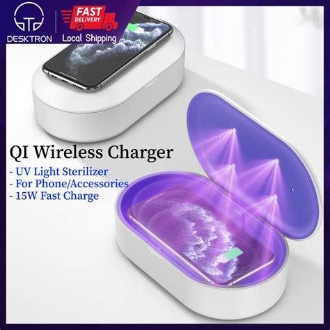 Deskstron Uv Phone Sanitisersterilizer Wireless Charger Qi Fast