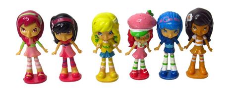 Lot Of 6 Miniature Strawberry Shortcake Vinyl Figures TCFC 2 Tall On