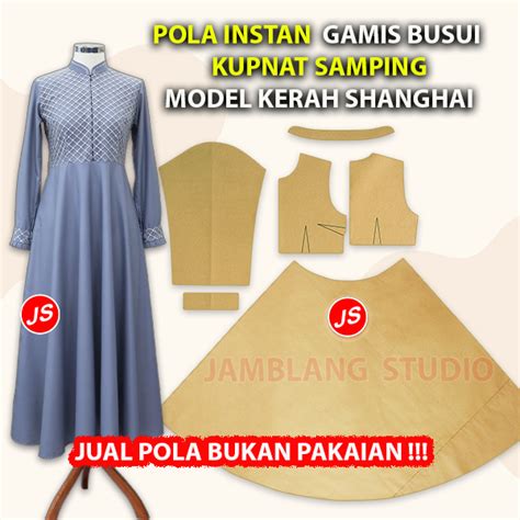 Jual Pola Instan Gamis Busui Kupnat Samping Kerah Shanghai Shopee