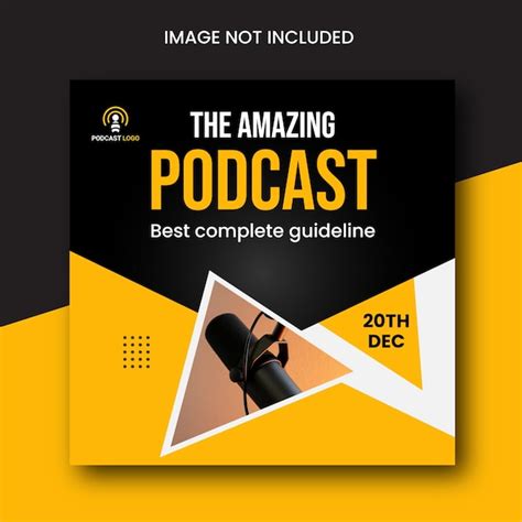 Premium Vector Professional Podcast Cover Art Template Design For