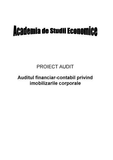 Audit Financiar Contabil Proiect DOC