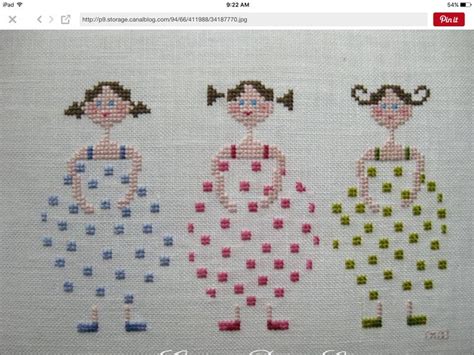 Lovely cross stitch dolls Broderie et point de croix Idées de