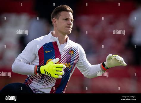 Goalkeeper Marc Andr Ter Stegen Fc Barcelona Warms Up During A La